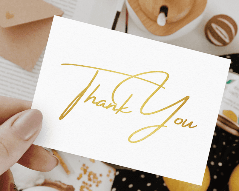 Gold Foil Thank You Cards