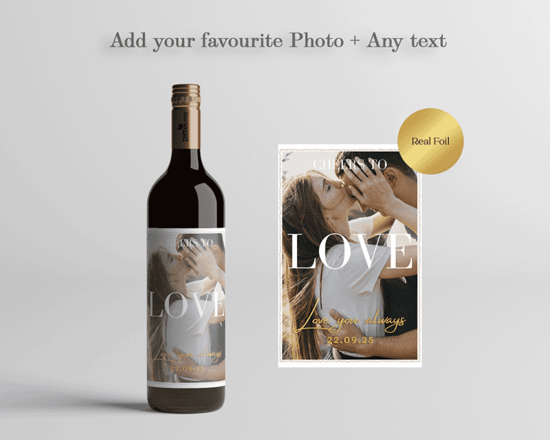 Personalised wine stickers Full Photo + Any text