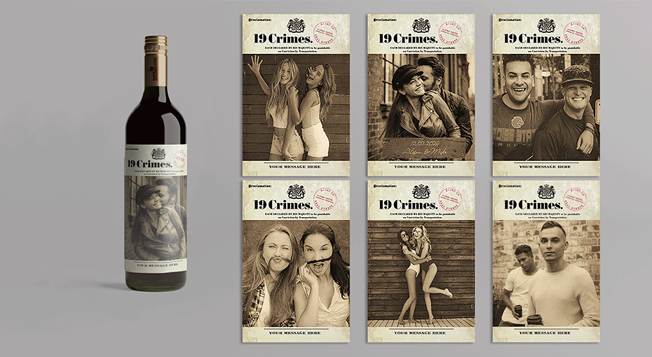 Personalised wine bottle label