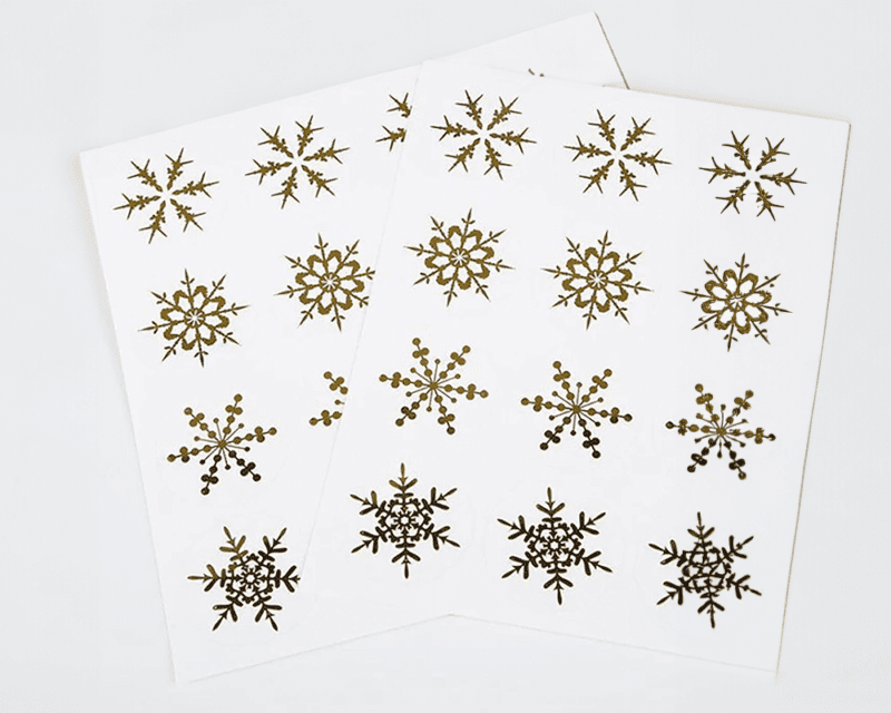 Elegant Gold Foil Snowflake Stickers