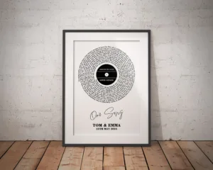 Custom Lyrics Vinyl Record Print Decor – Personalise with Your Favourite Song Lyrics & Names!