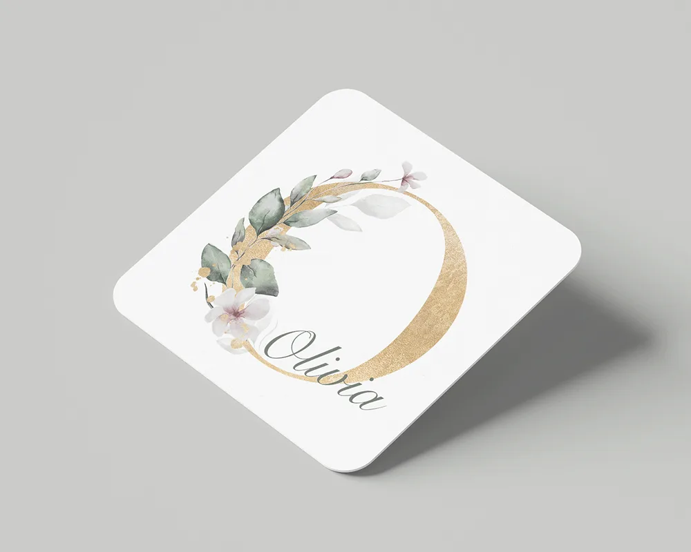 Personalised Floral Initial & Name Mug and Coaster