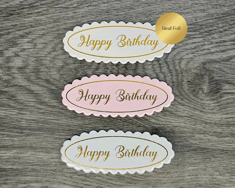Gold Foil Happy Birthday Stickers
