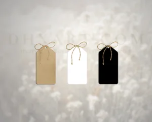 Foiled Gift Tags – Kraft Brown, Black or White Card Stock
