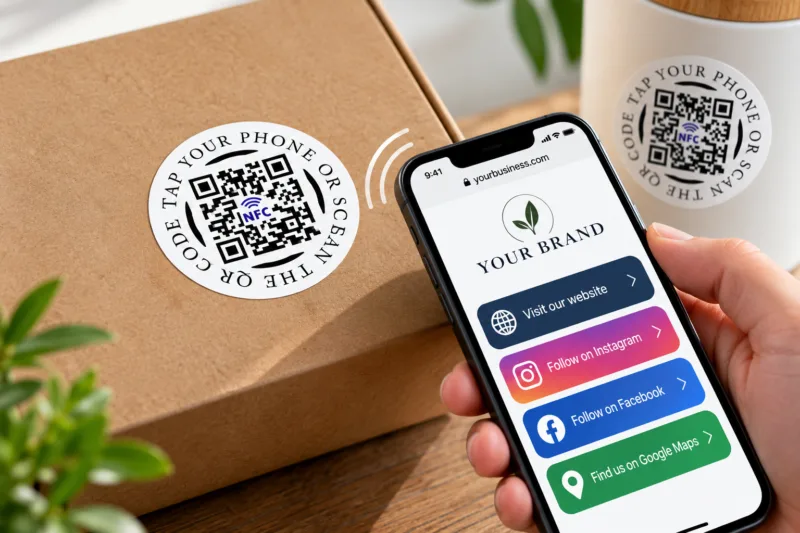 Smart NFC with QR Code Stickers